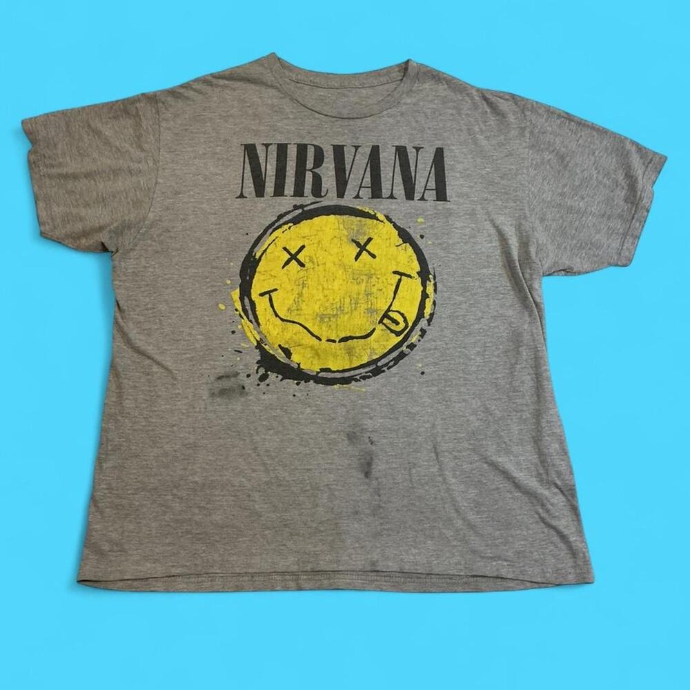 Nirvana smiley face logo tee
